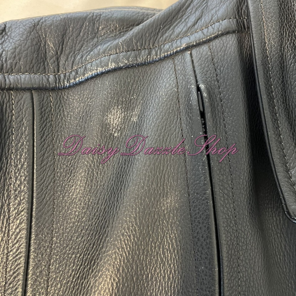 🏍️River Road Men's Leather MC Jacket Sz 46 Black W/ Thinsulate Liner HD Patch - Picture 12 of 16